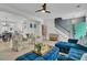 Open-concept floor plan with a living room and eat in kitchen with a stairway and front door at 2369 Chadbury Ln, Mount Pleasant, SC 29466