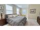Cozy main bedroom with a plush bed, neutral tones, and lots of natural light from two windows at 263 Stefan Dr, Charleston, SC 29412