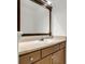 Bathroom featuring a vanity with brown wood cabinets and a large framed mirror at 268 Alexandra Dr # 9, Mount Pleasant, SC 29464