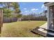 Large backyard featuring a privacy fence, mature trees, and ample space for recreation at 306 Slow Mill Dr, Goose Creek, SC 29445