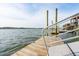 Dock with railings and steps leading into the water, great for boating and other activities at 384 Blowing Fresh Dr, Charleston, SC 29492