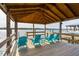 Gazebo with Adirondack chairs and a small table, perfect for relaxing by the water at 384 Blowing Fresh Dr, Charleston, SC 29492