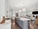 Open kitchen with island seating flowing into the living area at 384 Blowing Fresh Dr, Charleston, SC 29492