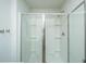 Modern shower with glass enclosure and white cabinetry at 607 Silver Spruce St, Summerville, SC 29486