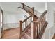Beautiful wooden staircase with detailed banisters leading to the upper level of the home at 741 Creekside Dr, Mount Pleasant, SC 29464
