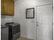 Laundry room with modern machines and white door at 760 Community Ave, Smoaks, SC 29481