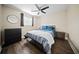 Comfortable bedroom featuring a ceiling fan, natural light, and dark trim at 914 King Richard Dr, Charleston, SC 29407