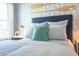 Up close view of a nautical themed bedroom, boasting patterned wallpaper, natural light and nautical decor at 1058 Tea Time Dr, Summerville, SC 29485