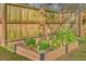 Inviting raised garden bed with vibrant flowers, surrounded by a charming wooden fence, perfect for gardening enthusiasts at 108 Chemistry Cir, Ladson, SC 29456