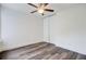 Bedroom featuring hardwood floors, ceiling fan, and a closet with sliding doors at 1146 Rivercrest Dr, Charleston, SC 29412