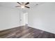 Bedroom featuring hardwood floors, a ceiling fan, and white walls at 1146 Rivercrest Dr, Charleston, SC 29412