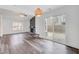 Bright living room with a modern fireplace and sliding glass doors to the backyard at 1146 Rivercrest Dr, Charleston, SC 29412