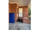 Charming brick front porch featuring a vibrant blue cabinet and easy access front door at 1236 Fort Dr, Hanahan, SC 29410