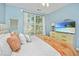 Comfortable bedroom with a large window, soft lighting, and stylish decor at 1325 Telfair Way, Charleston, SC 29412