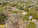 An aerial view of a residential area surrounded by lush trees, highlighting the privacy and peaceful setting of homes at 1515 Devons St, Charleston, SC 29412