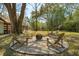 Inviting backyard with a cozy fire pit area surrounded by Adirondack chairs, perfect for outdoor gatherings at 1515 Devons St, Charleston, SC 29412