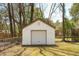 A backyard storage building with roll up door for easy access at 1515 Devons St, Charleston, SC 29412