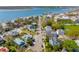 Aerial view of lovely neighborhood and street, near the river and bridge at 184 Tradd St, Charleston, SC 29401