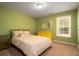 Comfortable bedroom with bright green walls and natural lighting at 2107 Nicholas David Path, Johns Island, SC 29455
