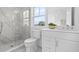Modern bathroom with glass-enclosed shower, white vanity, and contemporary finishes at 2607 Cameron Blvd, Isle of Palms, SC 29451