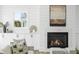 Bright living room features fireplace with custom built ins at 2607 Cameron Blvd, Isle of Palms, SC 29451