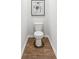 Neat powder room with a toilet and wood-look flooring at 268 Watersglen Dr, Summerville, SC 29486