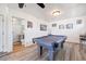 Recreation room with pool table, shiplap walls, recessed lighting, and adjacent full bathroom at 2722 Crooked Stick Ln, Mount Pleasant, SC 29466