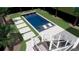 A pristine pool with in-pool loungers and a backdrop of lush landscaping at 4006 Hartnett Blvd, Isle of Palms, SC 29451