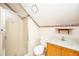 Bathroom with shower stall, toilet, and sink at 406 Mendenhall St, Summerville, SC 29483