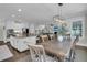 Open concept kitchen and dining area featuring a large island, stainless appliances, and hardwood floors at 4108 Whiting St, Mount Pleasant, SC 29466
