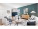 Bright living room with accent wall, modern furniture, and stylish decor at 455 Minim St, Charleston, SC 29414