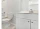 Clean bathroom with white vanity, toilet, and shower-tub combo, providing a refreshing space at 509 Verdi Dr, Summerville, SC 29486