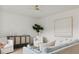 Cozy living room featuring a modern cabinet, stylish furniture, and a ceiling fan at 531 Verdi Dr, Summerville, SC 29486