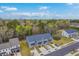 Scenic aerial view with blue townhomes, manicured landscaping, and green trees surrounding the neighborhood at 7803 Park Gate Dr, Charleston, SC 29418