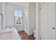 Well-lit bathroom features a glass-enclosed shower, wood floors, and a vanity at 8115 Adams Run School Rd, Adams Run, SC 29426