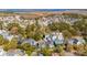 This aerial view highlights a scenic residential neighborhood surrounded by lush greenery and distant marshland at 873 Tupelo Bay Dr, Mount Pleasant, SC 29464