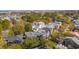 An aerial view showcases a variety of charming homes nestled amongst lush trees in a vibrant, picturesque neighborhood at 873 Tupelo Bay Dr, Mount Pleasant, SC 29464