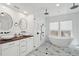 Luxurious bathroom showcasing a freestanding tub, dual vanities, and modern fixtures at 873 Tupelo Bay Dr, Mount Pleasant, SC 29464