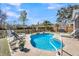 Relaxing backyard pool area with lounge chairs and mature landscaping at 1173 Triple Crown Court, Mount Pleasant, SC 29429