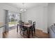 View of the dining room featuring a dining table and chairs and access to the backyard at 1309 Basketweaver Way, Hanahan, SC 29410
