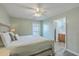 Bright bedroom featuring a ceiling fan, neutral walls and an ensuite bathroom at 131 Kennington Dr, Goose Creek, SC 29445