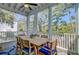 Enjoy relaxing on this screened porch featuring comfortable seating and outdoor views at 1450 Eutaw Battalion Dr, Charleston, SC 29412