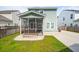 Large backyard with a screened-in porch, patio, and a well-maintained lawn at 1651 Valley Oak Rd, Johns Island, SC 29455