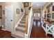 Foyer with hardwood floors, stairway, and entrance to the home at 2052 Bancroft Ln, Mount Pleasant, SC 29466
