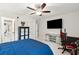 Relaxing bedroom with a blue bedspread, a ceiling fan, and a TV at 2165 Annie Laura Ln, Mount Pleasant, SC 29466