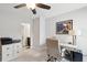 This bright office features neutral colors, stylish décor, and easy bathroom access at 2165 Annie Laura Ln, Mount Pleasant, SC 29466