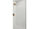 Close-up of the shower with modern subway tile, glass partition, and gold accents at 2165 Annie Laura Ln, Mount Pleasant, SC 29466