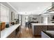 Modern kitchen featuring gray cabinets, stainless appliances, white countertops and wood floors at 2899 Doncaster Dr, Charleston, SC 29414