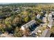 Scenic aerial view of residential area and townhomes surrounded by trees, offering a peaceful setting at 2920 Woodland Park Dr, Mount Pleasant, SC 29466