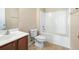 Bright bathroom with tiled shower, vanity, and flooring at 2920 Woodland Park Dr, Mount Pleasant, SC 29466